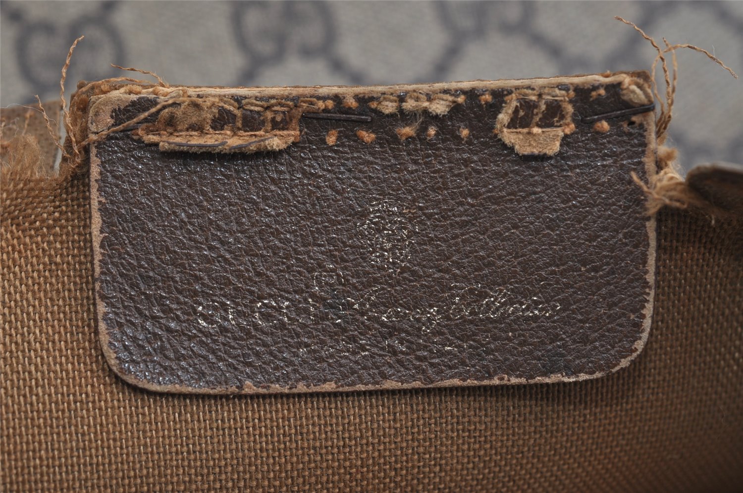 Authentic GUCCI Web Sherry Line Tote Bag GG PVC Leather Brown Junk 8976I