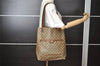 Authentic GUCCI Web Sherry Line Tote Bag GG PVC Leather Brown Junk 8976I
