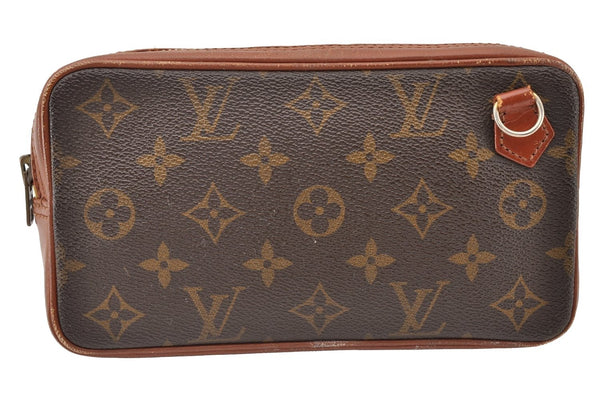 Auth Louis Vuitton Monogram Pochette Sport PM Clutch Hand Bag Old Model LV 8977I