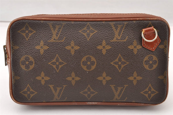 Auth Louis Vuitton Monogram Pochette Sport PM Clutch Hand Bag Old Model LV 8977I