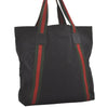 Authentic GUCCI Web Sherry Line Tote Bag GG Canvas Leather 189669 Black 8978I