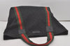 Authentic GUCCI Web Sherry Line Tote Bag GG Canvas Leather 189669 Black 8978I