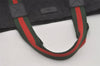 Authentic GUCCI Web Sherry Line Tote Bag GG Canvas Leather 189669 Black 8978I
