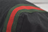 Authentic GUCCI Web Sherry Line Tote Bag GG Canvas Leather 189669 Black 8978I