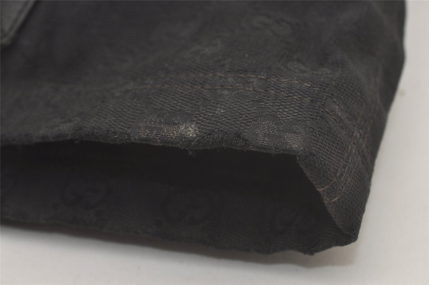 Authentic GUCCI Web Sherry Line Tote Bag GG Canvas Leather 189669 Black 8978I