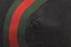 Authentic GUCCI Web Sherry Line Tote Bag GG Canvas Leather 189669 Black 8978I