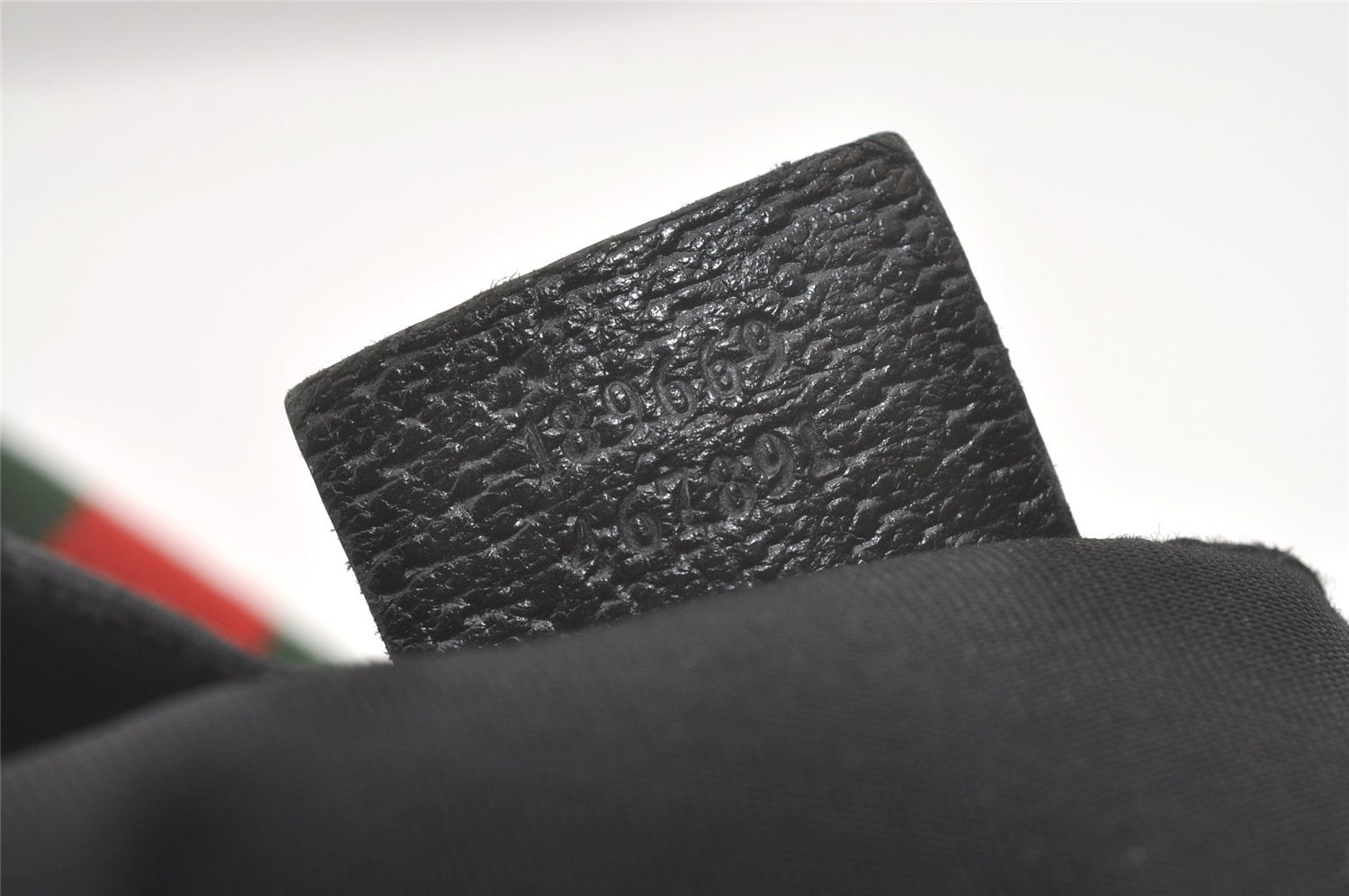 Authentic GUCCI Web Sherry Line Tote Bag GG Canvas Leather 189669 Black 8978I