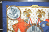 Authentic HERMES Carre 90 Scarf "NAPOLEON" Silk Navy 8979I