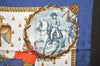 Authentic HERMES Carre 90 Scarf "NAPOLEON" Silk Navy 8979I