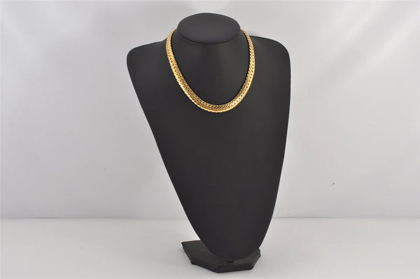 Authentic GIVENCHY Chain Pendant Necklace Gold Tone 8979K