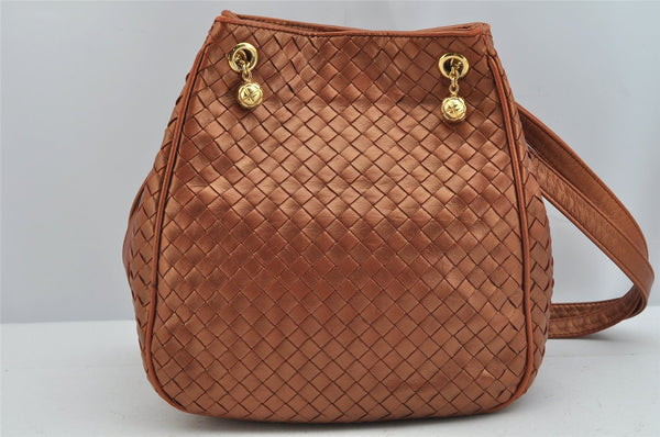 Authentic BOTTEGA VENETA Intrecciato Leather Shoulder Tote Bag Brown 8980J