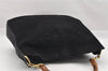Authentic GUCCI Bamboo Shoulder Hand Bag Suede Leather Black Junk 8981I
