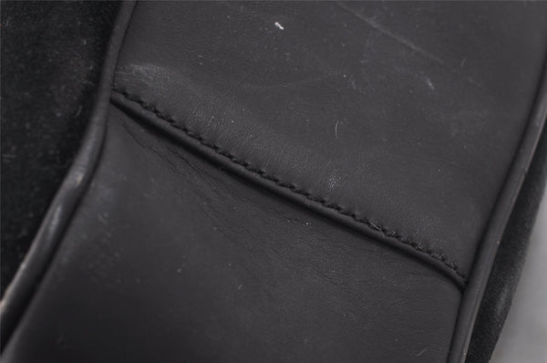 Authentic GUCCI Bamboo Shoulder Hand Bag Suede Leather Black Junk 8981I