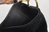 Authentic GUCCI Bamboo Shoulder Hand Bag Suede Leather Black Junk 8981I