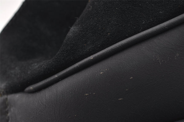 Authentic GUCCI Bamboo Shoulder Hand Bag Suede Leather Black Junk 8981I