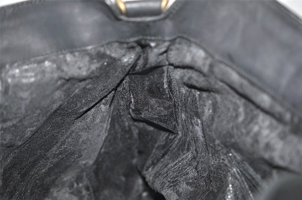 Authentic GUCCI Bamboo Shoulder Hand Bag Suede Leather Black Junk 8981I