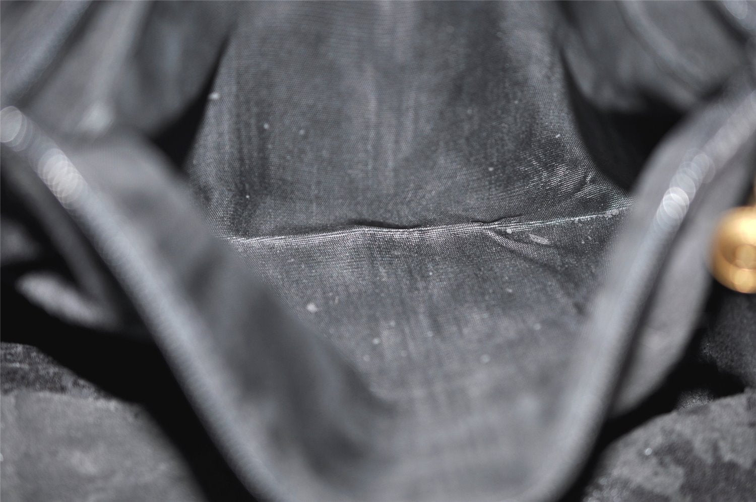 Authentic GUCCI Bamboo Shoulder Hand Bag Suede Leather Black Junk 8981I