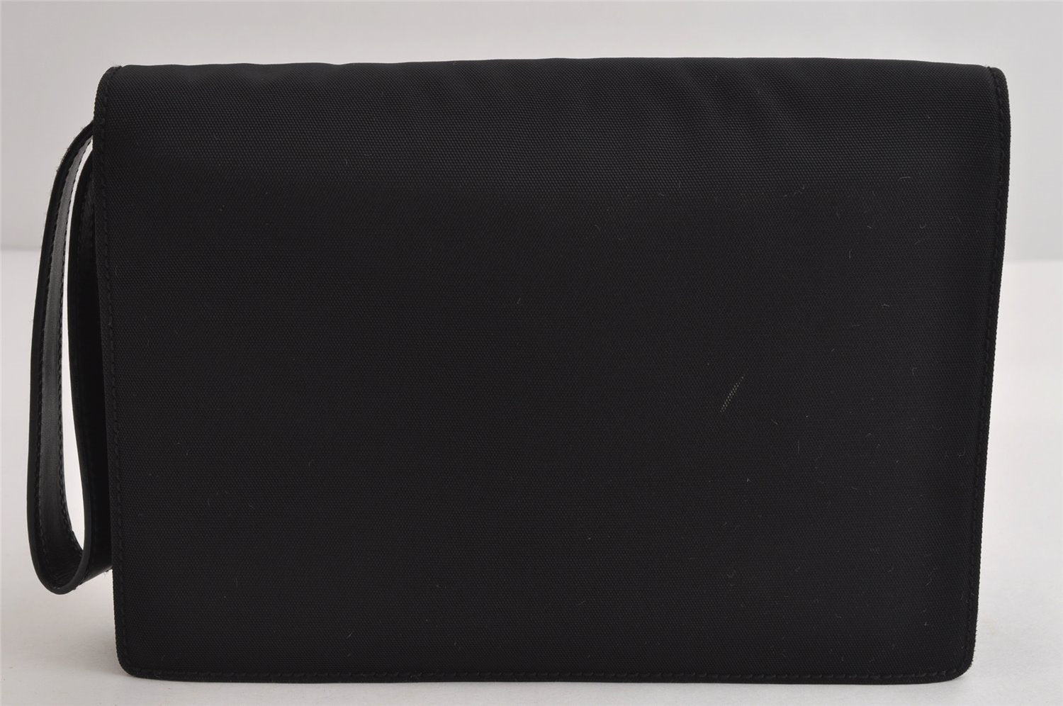 Authentic GUCCI Vintage Clutch Hand Bag Purse Nylon Leather 0181600 Black 8982I