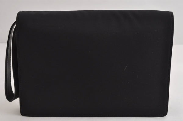 Authentic GUCCI Vintage Clutch Hand Bag Purse Nylon Leather 0181600 Black 8982I