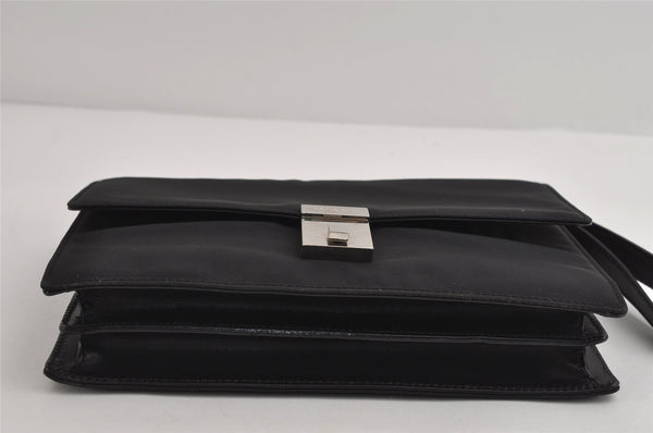 Authentic GUCCI Vintage Clutch Hand Bag Purse Nylon Leather 0181600 Black 8982I