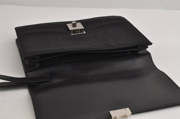 Authentic GUCCI Vintage Clutch Hand Bag Purse Nylon Leather 0181600 Black 8982I