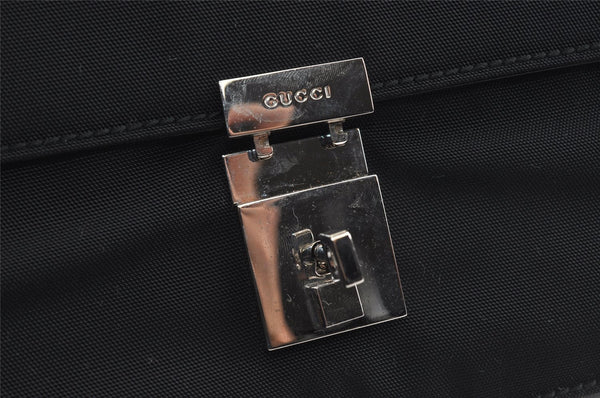 Authentic GUCCI Vintage Clutch Hand Bag Purse Nylon Leather 0181600 Black 8982I