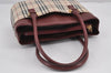 Authentic BURBERRY Vintage Nova Check Canvas Leather Hand Bag Purse Beige 8982J