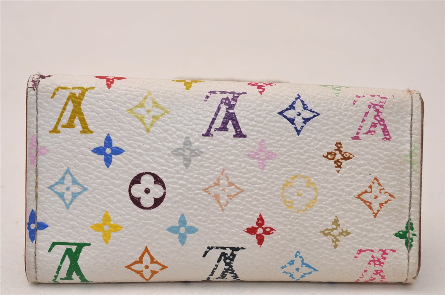 Auth Louis Vuitton Monogram Multicolor Multicles 4 Key Case M60043 White 8983J