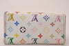 Auth Louis Vuitton Monogram Multicolor Multicles 4 Key Case M60043 White 8983J