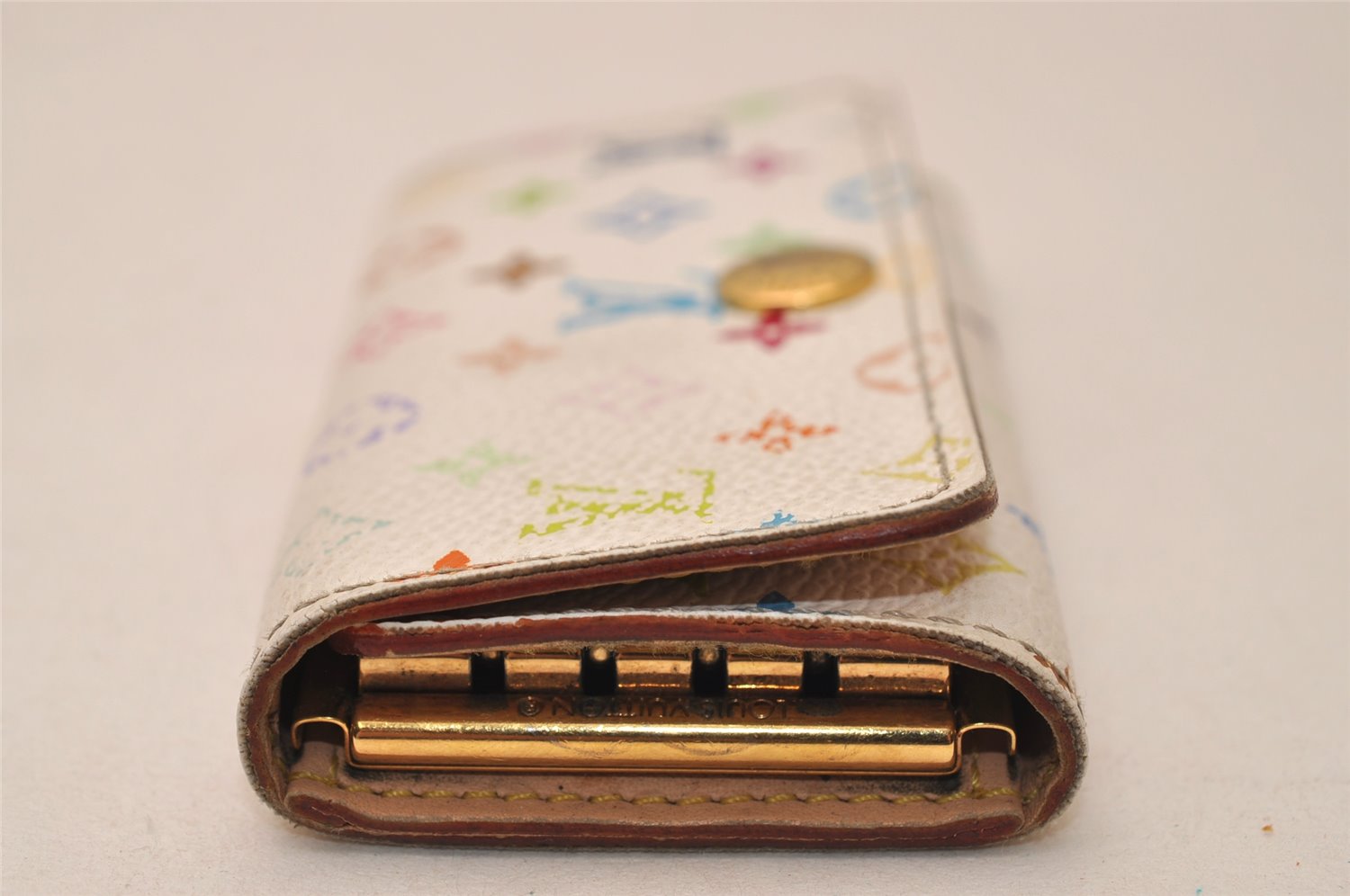 Auth Louis Vuitton Monogram Multicolor Multicles 4 Key Case M60043 White 8983J