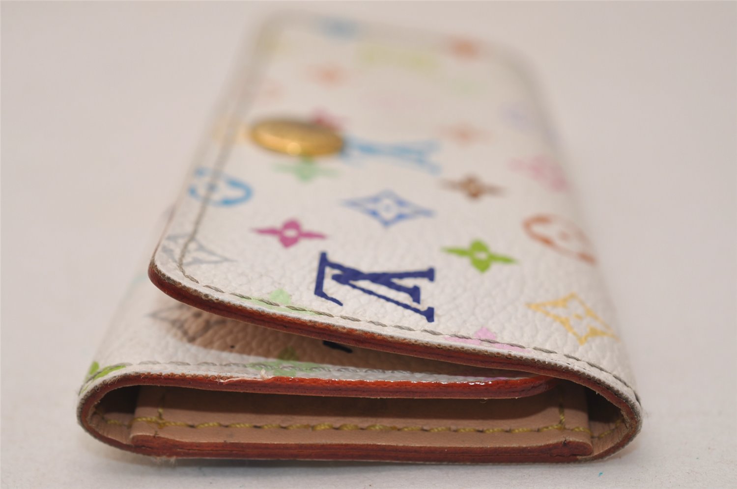 Auth Louis Vuitton Monogram Multicolor Multicles 4 Key Case M60043 White 8983J