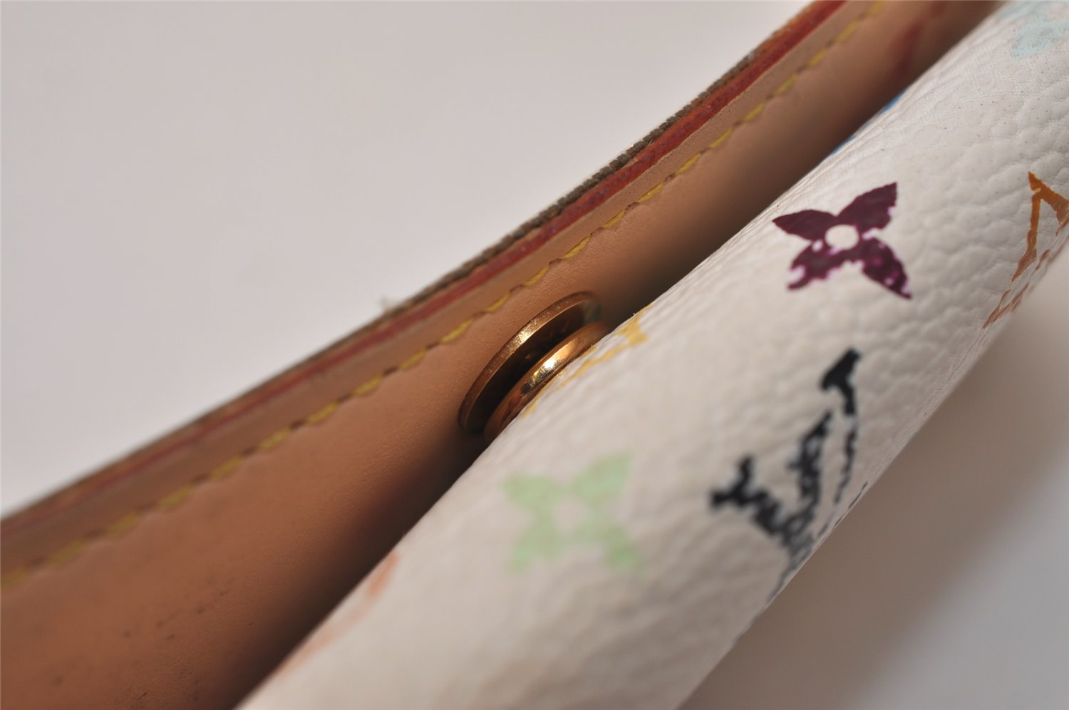 Auth Louis Vuitton Monogram Multicolor Multicles 4 Key Case M60043 White 8983J