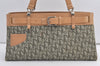 Authentic Christian Dior Trotter Hand Bag Canvas Leather Khaki Green 8987J