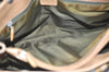 Authentic Christian Dior Trotter Hand Bag Canvas Leather Khaki Green 8987J