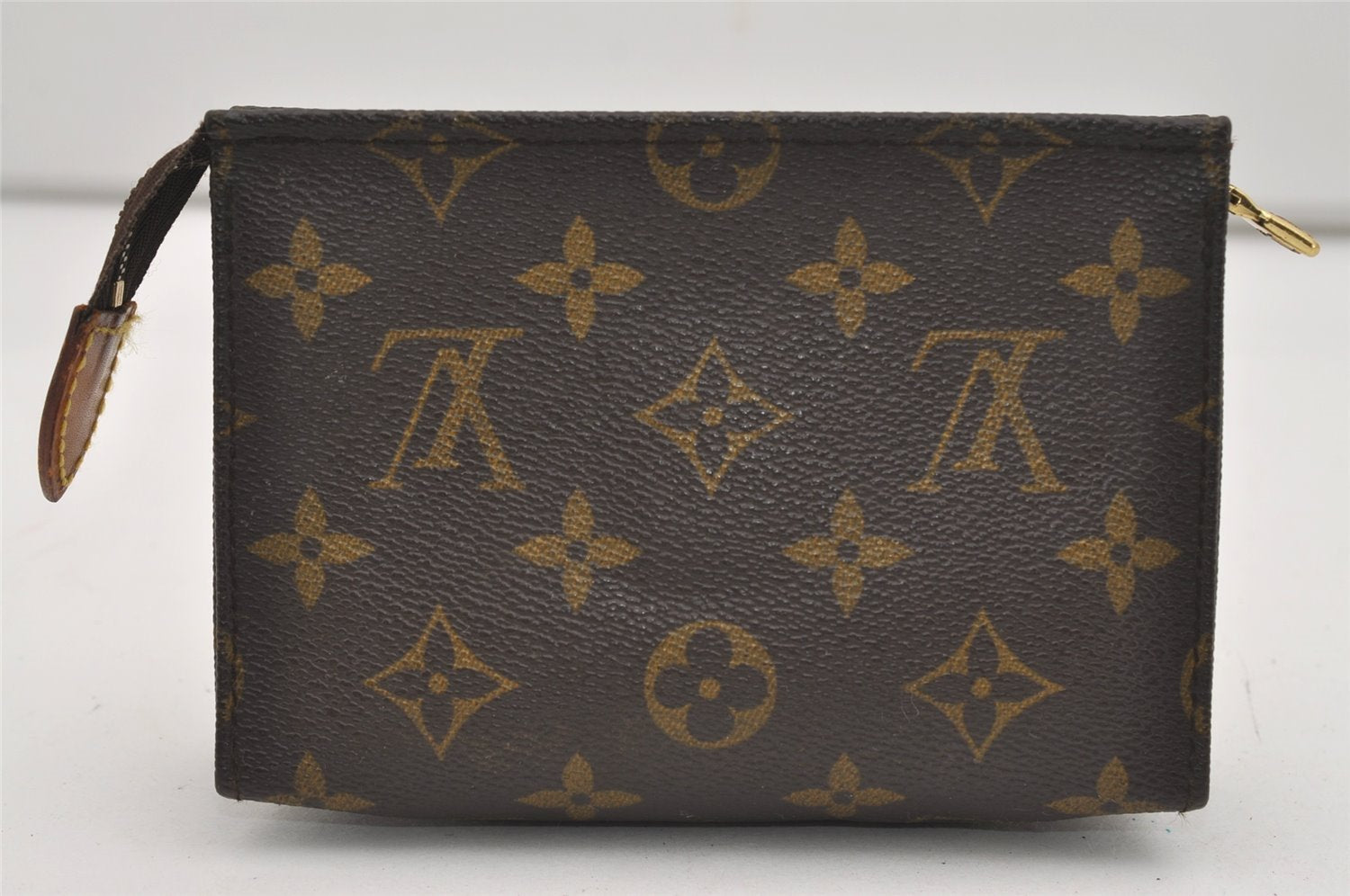 Authentic Louis Vuitton Monogram Poche Toilette 15 M47546 Cosmetics Pouch 8988I