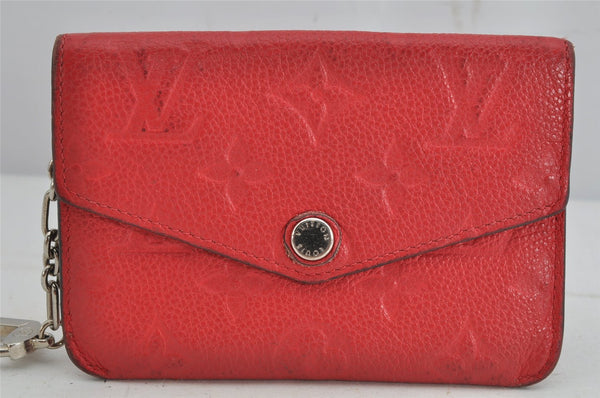 Auth Louis Vuitton Monogram Empreinte Pochette Cles Coin Purse M60634 Red 8988J