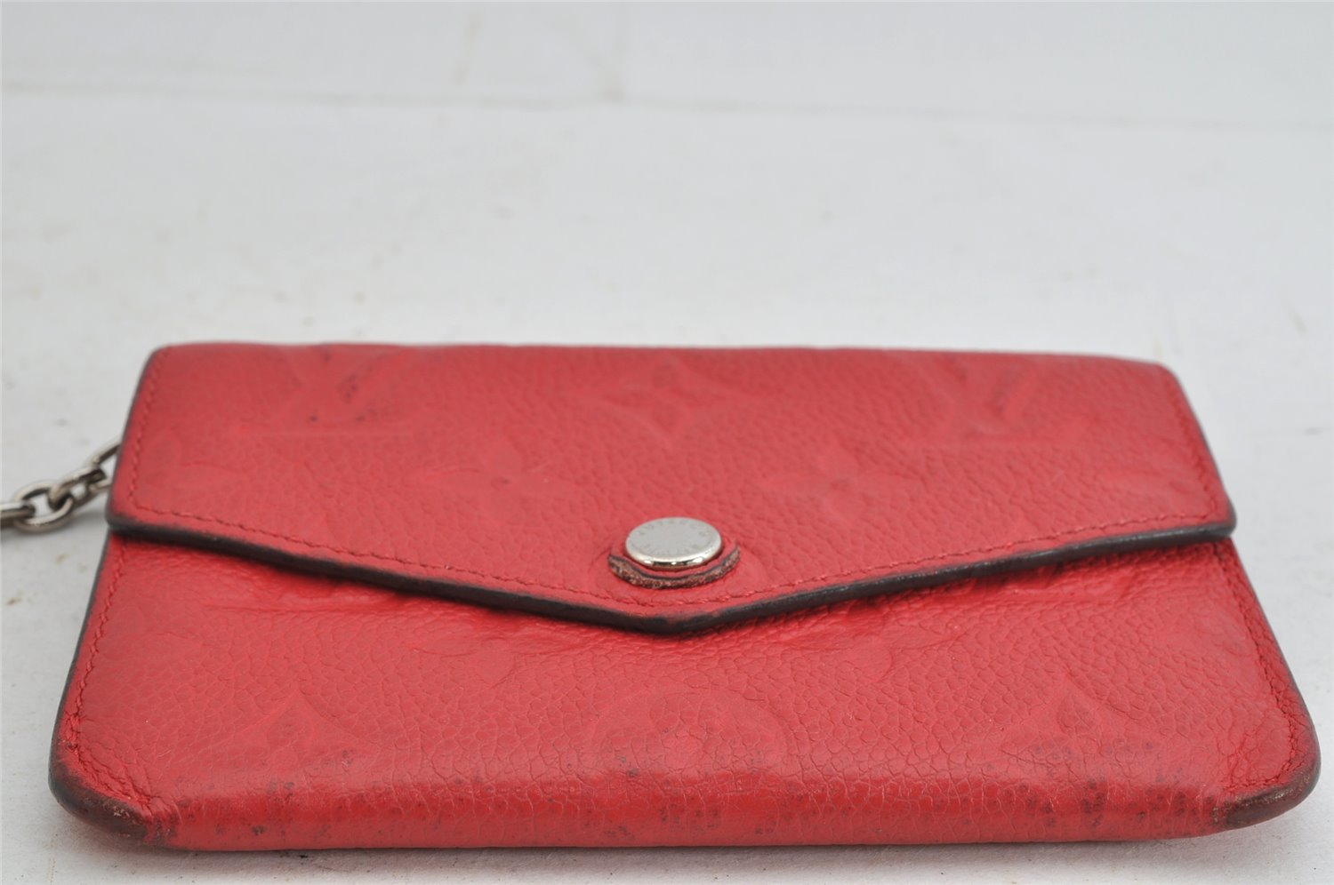 Auth Louis Vuitton Monogram Empreinte Pochette Cles Coin Purse M60634 Red 8988J