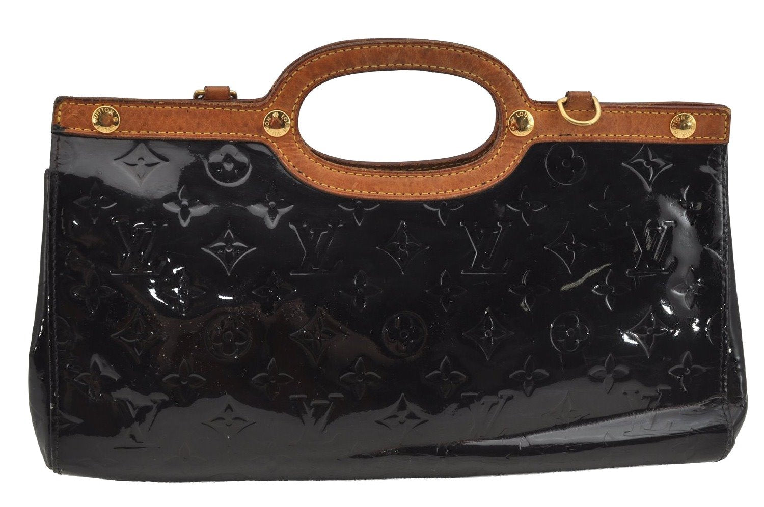 Auth Louis Vuitton Vernis Roxbury Drive 2Way Hand Bag Wine Red M91995 LV 8991I