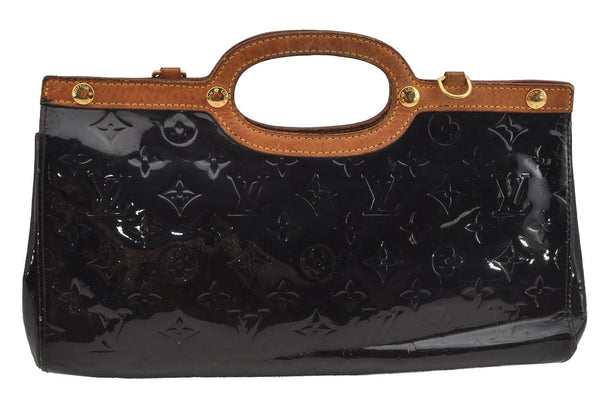 Auth Louis Vuitton Vernis Roxbury Drive 2Way Hand Bag Wine Red M91995 LV 8991I