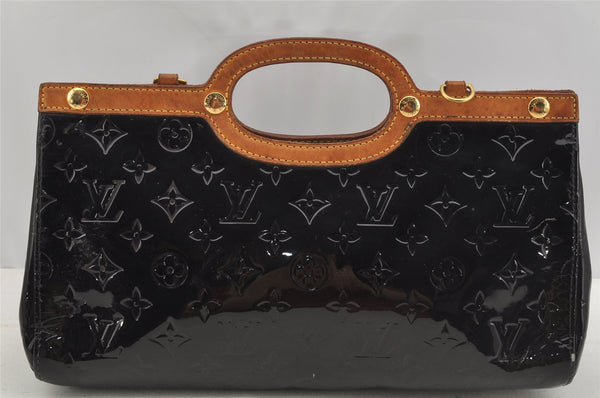 Auth Louis Vuitton Vernis Roxbury Drive 2Way Hand Bag Wine Red M91995 LV 8991I