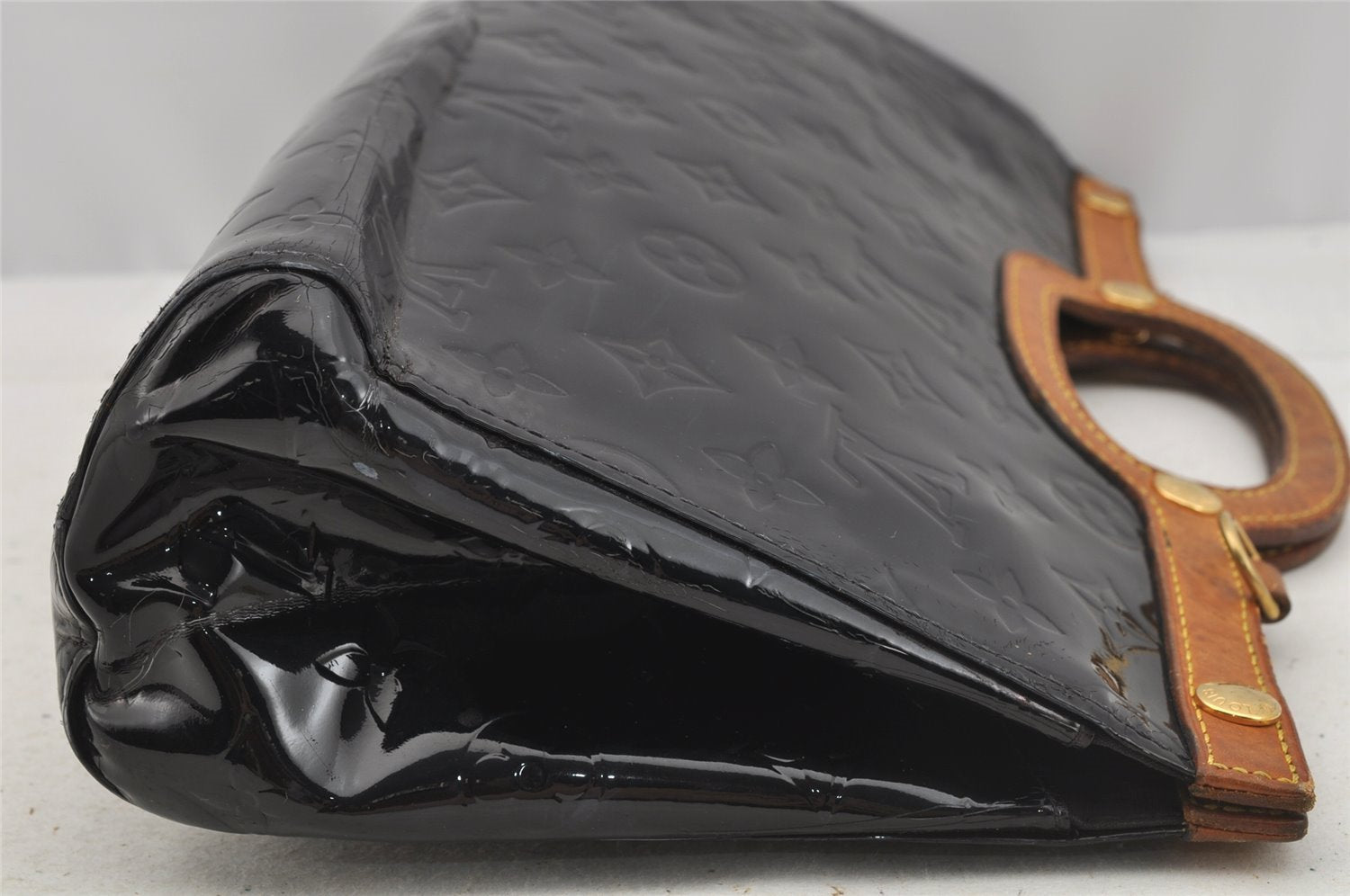 Auth Louis Vuitton Vernis Roxbury Drive 2Way Hand Bag Wine Red M91995 LV 8991I