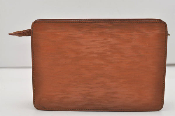 Authentic Louis Vuitton Epi Pochette Homme Clutch Hand Bag Brown M52528 LV 8992I
