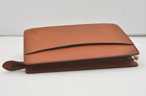 Authentic Louis Vuitton Epi Pochette Homme Clutch Hand Bag Brown M52528 LV 8992I