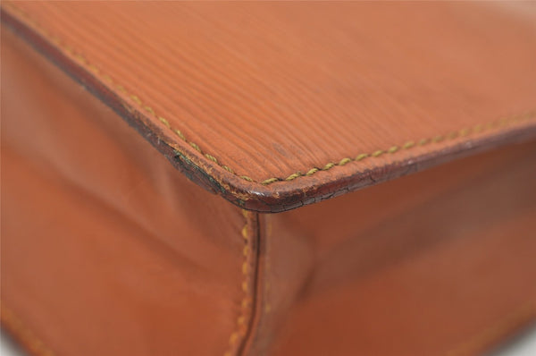 Authentic Louis Vuitton Epi Pochette Homme Clutch Hand Bag Brown M52528 LV 8992I