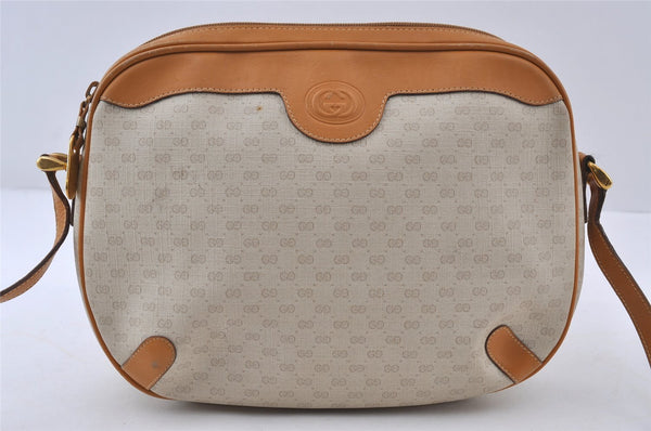 Authentic GUCCI Micro GG PVC Leather Shoulder Cross Body Bag Purse White 8993I