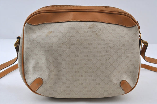 Authentic GUCCI Micro GG PVC Leather Shoulder Cross Body Bag Purse White 8993I