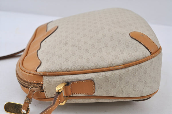 Authentic GUCCI Micro GG PVC Leather Shoulder Cross Body Bag Purse White 8993I