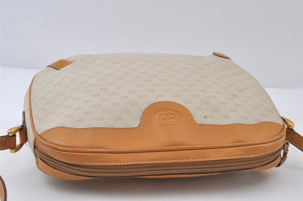 Authentic GUCCI Micro GG PVC Leather Shoulder Cross Body Bag Purse White 8993I