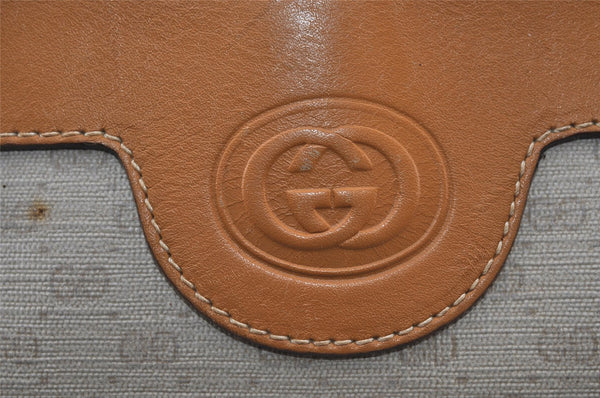 Authentic GUCCI Micro GG PVC Leather Shoulder Cross Body Bag Purse White 8993I