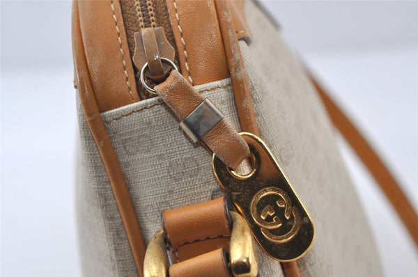 Authentic GUCCI Micro GG PVC Leather Shoulder Cross Body Bag Purse White 8993I